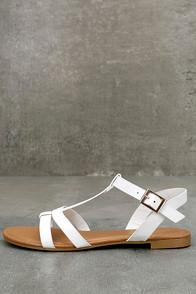 Bamboo Nia White Flat Sandals