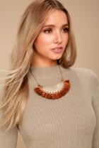 Lulus | Moon Wishes Rust Red And Gold Collar Necklace