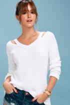 Rd Style Little Of Your Love White Cutout Knit Sweater | Lulus