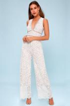 Amora White Lace Jumpsuit | Lulus