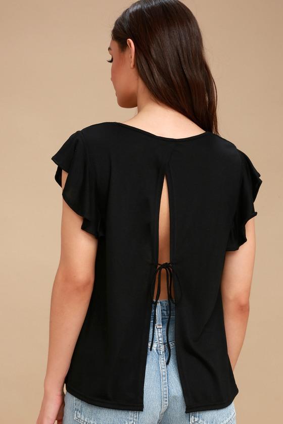 Basically The Best Black Tie-back Top | Lulus