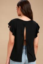 Basically The Best Black Tie-back Top | Lulus