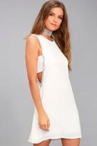 Lulus Skylark White Beaded Sheath Dress