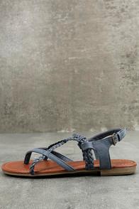 Mia Mia Dannie Denim Blue Flat Sandals