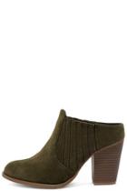 Yoki Emmeline Olive Suede Mules