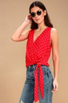 Lush Style Upgrade Red Floral Print Wrap Top | Lulus