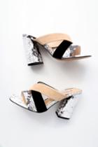 Kristin Cavallari Lola Grey And White Snake Print Leather High Heel Sandal Heels | Lulus