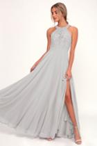 Picture Perfect Light Grey Lace Maxi Dress | Lulus