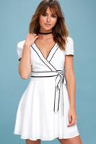 Junya Black And White Wrap Dress | Lulus