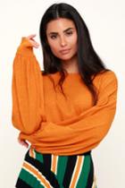 Lush Suri Bright Orange Long Balloon Sleeve Top | Lulus