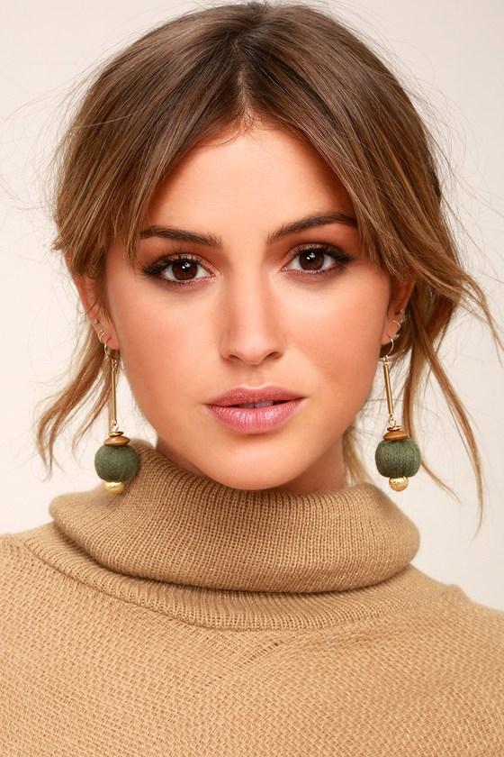 Lulus | Speakeasy Olive Green Earrings