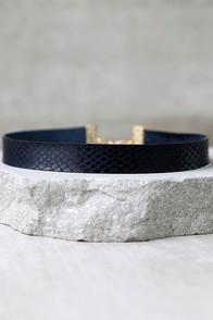 Vanessa Mooney Sydney Black Leather Choker Necklace