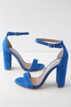 Steve Madden Carrson Sea Blue Suede Ankle Strap Heels | Lulus