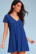 Freestyle Royal Blue Shift Dress | Lulus