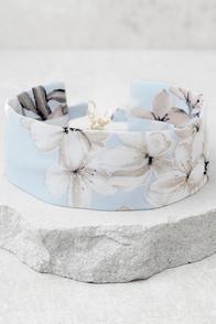 Lulus Morocco Light Blue Floral Print Choker