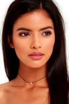 Breckelle's Charming Choice Black Rhinestone Choker Necklace