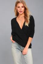 Rd Style | Cozy Dreams Black Wrap Sweater | Size X-small | Lulus