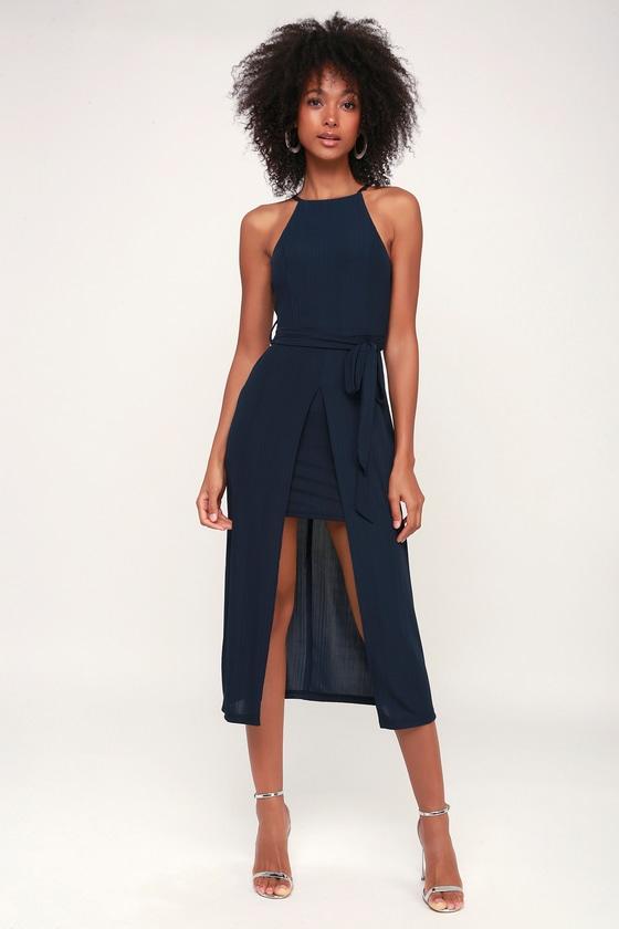 Black Swan Caroline Navy Blue Midi Dress | Lulus