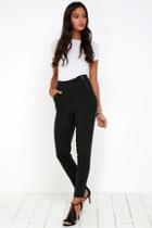 Lulus All About That Sass Black Trouser Pants