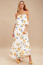 Waltz Of The Flowers White Floral Print Two-piece Maxi Dress | Lulus