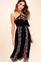 Rahi Cali | Rahicali Bonfire Black Embroidered Midi Dress | Size X-small | 100% Cotton | Lulus