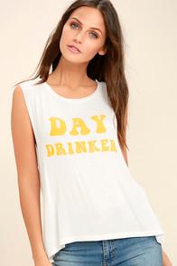 Daydreamer Day Drinker Ivory Muscle Tee