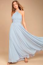 Lulus Dance Of The Elements Light Blue Maxi Dress