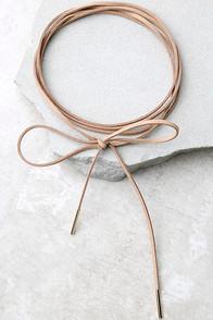 Lulus Sprinkle Of Love Gold And Brown Wrap Necklace