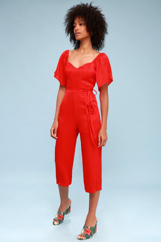 Lost Ink Deniz Red Culotte Jumpsuit | Lulus