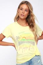 Day Jamaica Washed Yellow Graphic Tee | Lulus