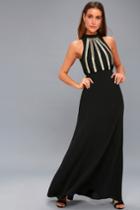 Ali & Jay | After Dark My Sweet Black Beaded Maxi Dress | Lulus