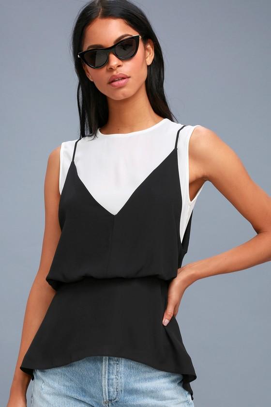 Keala Black And White Layered Top | Lulus