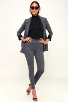 Black Swan Castello Dark Grey Houndstooth High-waisted Skinny Pants | Lulus