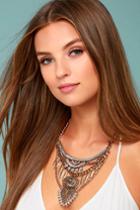 Lulus | Delight And Dazzle Gold Rhinestone Statement Necklace