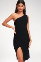 Finders Keepers Oblivion Black One-shoulder Midi Dress | Lulus