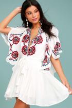 Free People Cora White Embroidered Dress