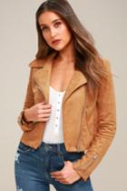 Olivaceous Suede With Love Tan Suede Moto Jacket | Lulus