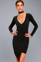 Lulus | Love Me Completely Black Long Sleeve Bodycon Dress | Size X-small