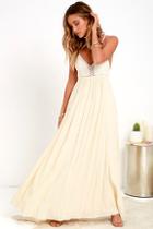 Lulus Hippie Hippie Chic Cream Maxi Dress
