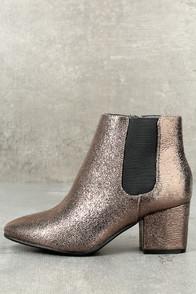 Bamboo Magnus Pewter Metallic Ankle Boots