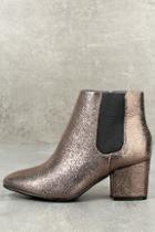 Bamboo Magnus Pewter Metallic Ankle Boots
