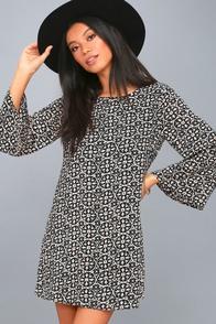 Amuse Society Barcelona Black Print Shift Dress