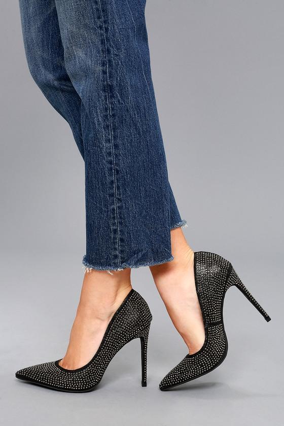 Liliana Liliana | Suki Black Rhinestone Pumps | Lulus