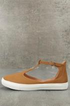 Betani Gemma Camel T-strap Sneakers