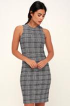 Lucy Love Lex Black And White Houndstooth Bodycon Dress | Lulus
