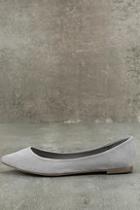 Breckelle's Lexine Grey Suede Pointed Flats
