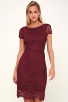 Right Sheer, Right Now Burgundy Lace Bodycon Dress | Lulus