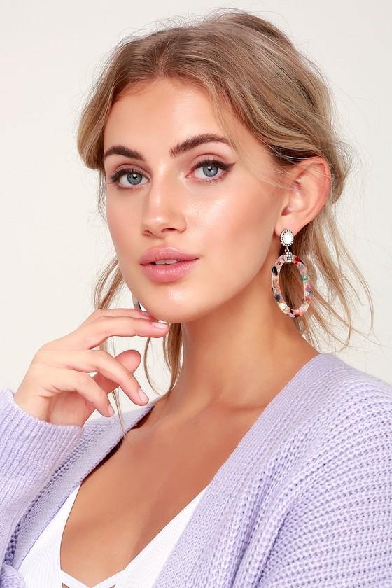 Just Like Love Multi Marbled Rhinestone Acetate Earrings | Lulus