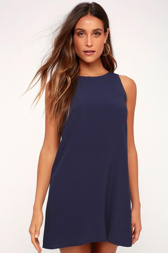 Sassy Sweetheart Navy Blue Shift Dress | Lulus
