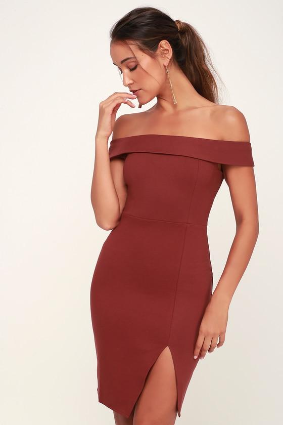 Way Of Love Wine Red Off-the-shoulder Bodycon Dress | Lulus